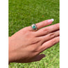 14k Solid Gold Heart Shape Emerald and Diamond Pinky Ring