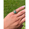 14k Solid Gold Heart Shape Emerald and Diamond Pinky Ring