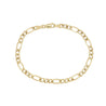 14k Yellow Gold Figaro Chain Bracelet 8 Inches, 4MM