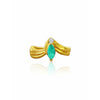 14k massives Gold Marquise-Schliff natürlicher Smaragd Ring