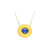 15.15 Carat Blue Star Sapphire 18K & 22K Bar Link Chain Retro Pendant Necklace
