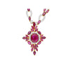 15.66 Carat Ruby & 3.17 Carat Diamond Cross Pendant Necklace 18K Solid Gold