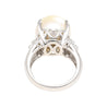 15mm South Sea Pearl and Diamond Platinum Cocktail Ring with Heart Shape Design