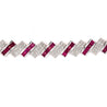 16.25 Carat Ruby & Diamond 18K White Cascade Link Necklace