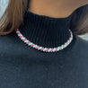 16.25 Carat Ruby & Diamond 18K White Cascade Link Necklace