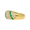 18K Gold 2 Carat Emerald & Diamond Pave Cluster Band Ring