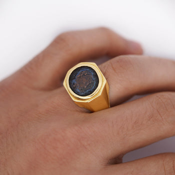 18K Gold Early Christian Roman Biblical Coin Men's Ring – Assay Jewelers