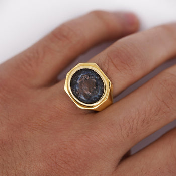 18K Gold Early Christian Roman Biblical Coin Men's Ring – Assay Jewelers
