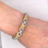 18K Gold Pave Set 2 Tone Round Cut Natural Diamond and Yellow Sapphire Bracelet