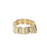 18K Gold Square Link 2-Tone Diamond Mens Bracelet