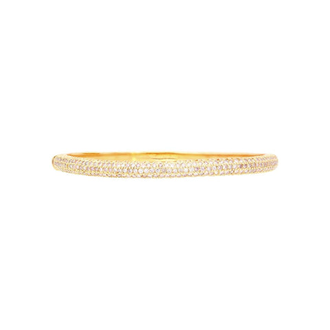 18K Gold and Round Pink Diamond Pave Set Bangle Bracelet