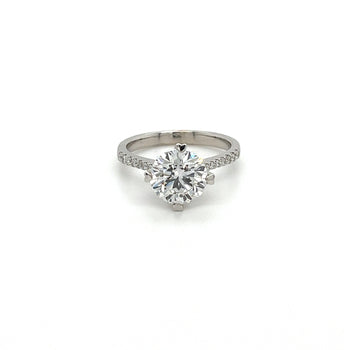 18K White Gold 2.60 Carat Lab Diamond Ring with Heart Shaped Prong Setting – Assay Jewelers