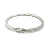 18K White Gold 3.7 Carat Round Cut Micro Pave Natural Diamond Bangle Bracelet