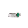 18K White Gold Detachable Ring Jacket Bezel Emerald and Diamond Ring