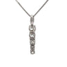 18K White Gold Lab Grown Diamond Graduated Single Line Pendant Necklace