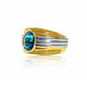 18k Gold Mens Blue Indicolite Tourmaline Ring