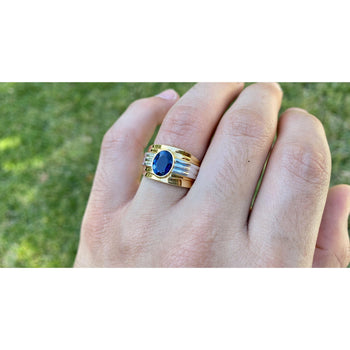 18k Gold Mens Blue Indicolite Tourmaline Ring – Assay Jewelers
