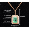 18k Rose Gold 1.47 Carat Emerald Pendant in 18k White Gold Necklace