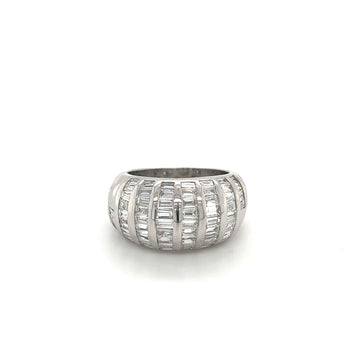 18k White Gold Baguette Cut Diamond Cluster Dome Ring – Assay Jewelers
