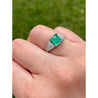 1935 Art Deco Triangle Cut Emerald in Vintage Platinum Ring