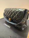 1990s Chanel Vintage Patent Leather Double Sided Flap Bag Coco Handle