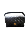 1990s Chanel Vintage Patent Leather Double Sided Flap Bag Coco Handle