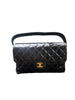 1990s Chanel Vintage Patent Leather Double Sided Flap Bag Coco Handle