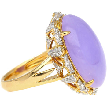 19.48ct Oval Lavender Jadeite Jade Diamond Cocktail Ring – Assay Jewelers