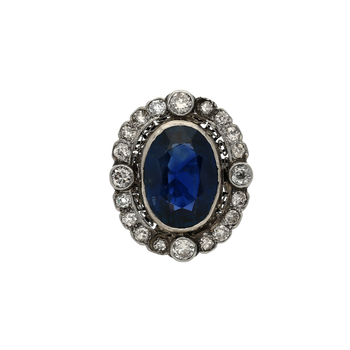 19th Century Victorian-Era 15 Carat Burma Oval-Cut Sapphire and Diamond Ring – Assay Jewelers