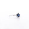 1.13 Carat Cushion Cut Sapphire & Side Diamond in 14K White Gold Engagement Ring