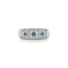 1.16 Carat Three Row White and Blue Diamond Channel Seting Band Ring