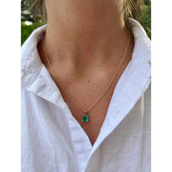 1.20 Carat Colombian Emerald Solitaire Pendant Necklace in 18K Gold – Assay Jewelers