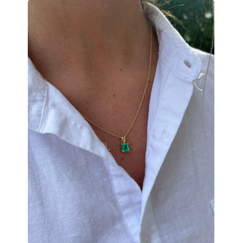 1.20 Carat Colombian Emerald Solitaire Pendant Necklace in 18K Gold – Assay Jewelers