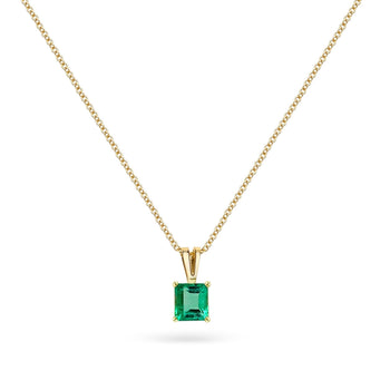 1.20 Carat Colombian Emerald Solitaire Pendant Necklace in 18K Gold – Assay Jewelers