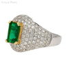 1.25 Carat Zambian Emerald and Diamond Pave Cluster Art Deco Ring