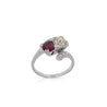 1.28 Carat Ruby & Diamond 14K White Gold Toi Et Moi Ring