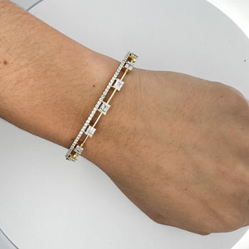 1.32 Carat Diamond Illusion Set 2-Row 14K Gold Bangle Bracelet – Assay Jewelers