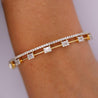 1.32 Carat Diamond Illusion Set 2-Row 14K Gold Bangle Bracelet