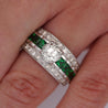 1.48 Carat Old Cut Diamond and Tsavorite Vintage Art Deco Filigree Ring