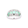 1.5 Carat Emerald and Diamond 5-Stone Band Ring in Platinum