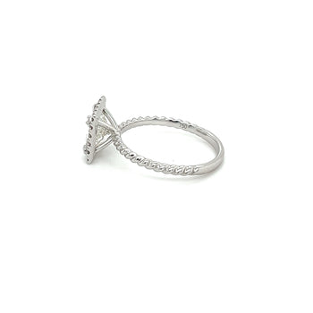1.50 Carat Princess Cut Lab Grown Diamond Engagement Ring in 18K Rope Style Shank and Diamond Halo – Assay Jewelers