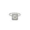 1.50 Carat Princess Cut Lab Grown Diamond Engagement Ring in 18K Rope Style Shank and Diamond Halo