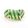 1.55 Carat Emerald & Diamond in 18K Gold Bow Dome Design Band Ring