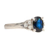 1.58 Carat Oval-Cut Blue Sapphire and Diamond Platinum Filigree Ring