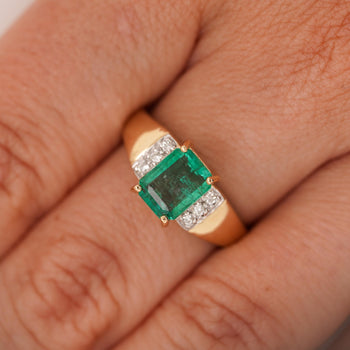 1.60 Carat Emerald & Diamond 14K Gold Classic Set Ring – Assay Jewelers