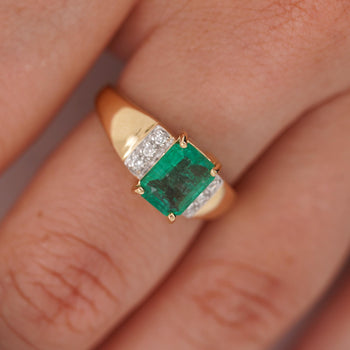 1.60 Carat Emerald & Diamond 14K Gold Classic Set Ring – Assay Jewelers