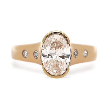 1.70 Carat J/I1 Oval Diamond and Floating Diamond Shank Engagement Ring – Assay Jewelers