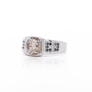 1.95 Carat Faint Brown, White, & Black Diamonds Men's Ring – Assay Jewelers