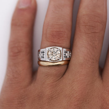 1.95 Carat Faint Brown, White, & Black Diamonds Men's Ring – Assay Jewelers