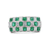 2 Carat Asscher Cut Emerald & Diamond Checkerboard Statement Ring